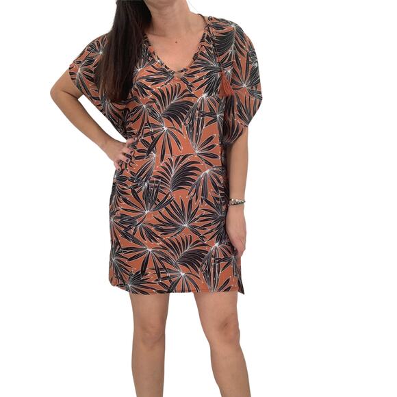 Fortune Swimwear Other - 2/$30 FORTUNE Swimwear Cover Up One Size Luisa Looped Front Palm Deep Sienna